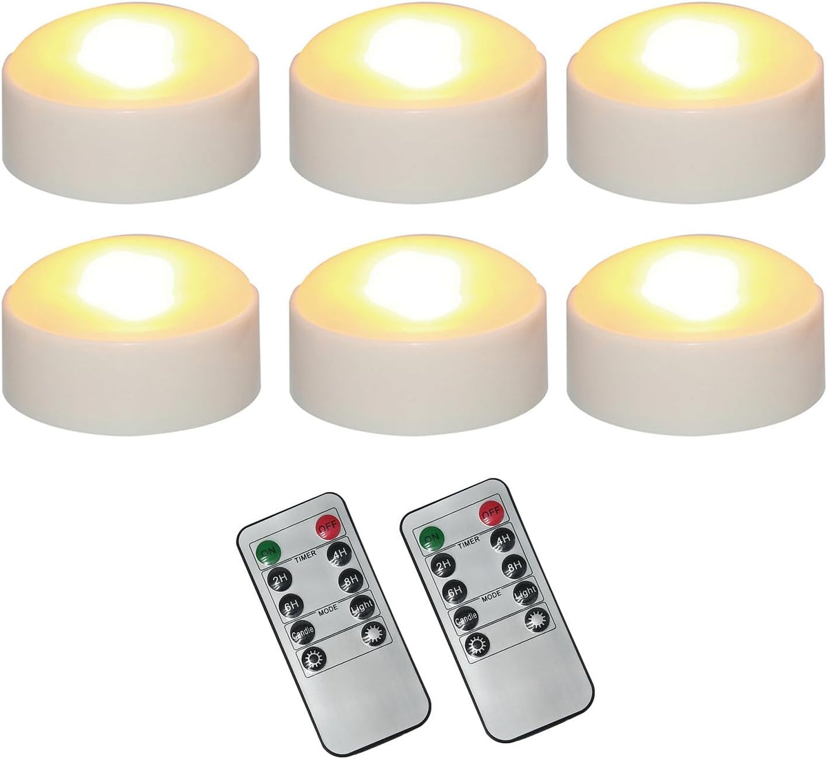 6 Halloween Battery LED Jack-O-Lantern Pumpkin Lights with Remote White